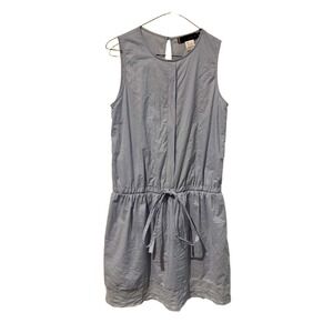 Dote Light Blue 100% Cotton Sleeveless Drawstring Waist Eyelet Lace Dress Small